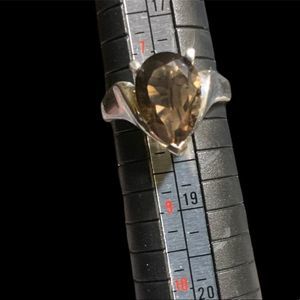 Sterling Silver Brown Smoky Quartz Ring size 8